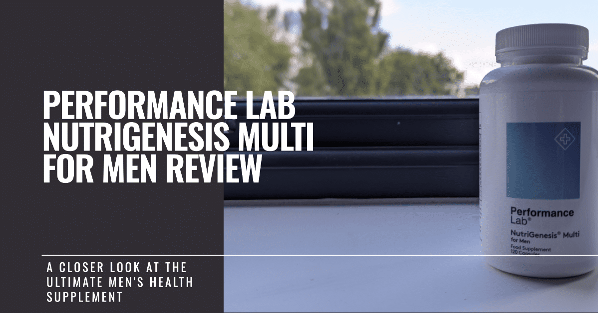 A featured image for a Performance Lab NutriGenesis Multi for Men review