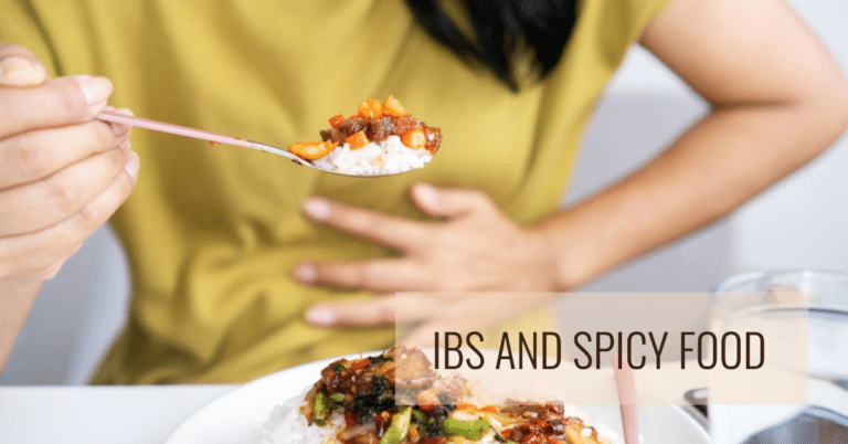 a featured image for an article about IBS and spicy food